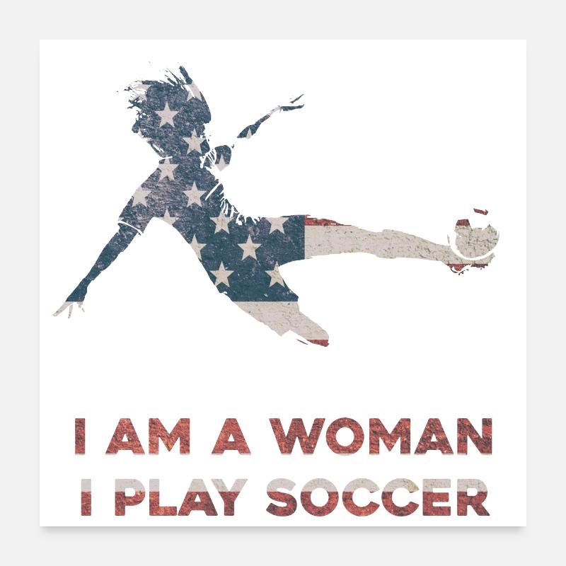 Soccer féminin Poster 60 x 60 cm