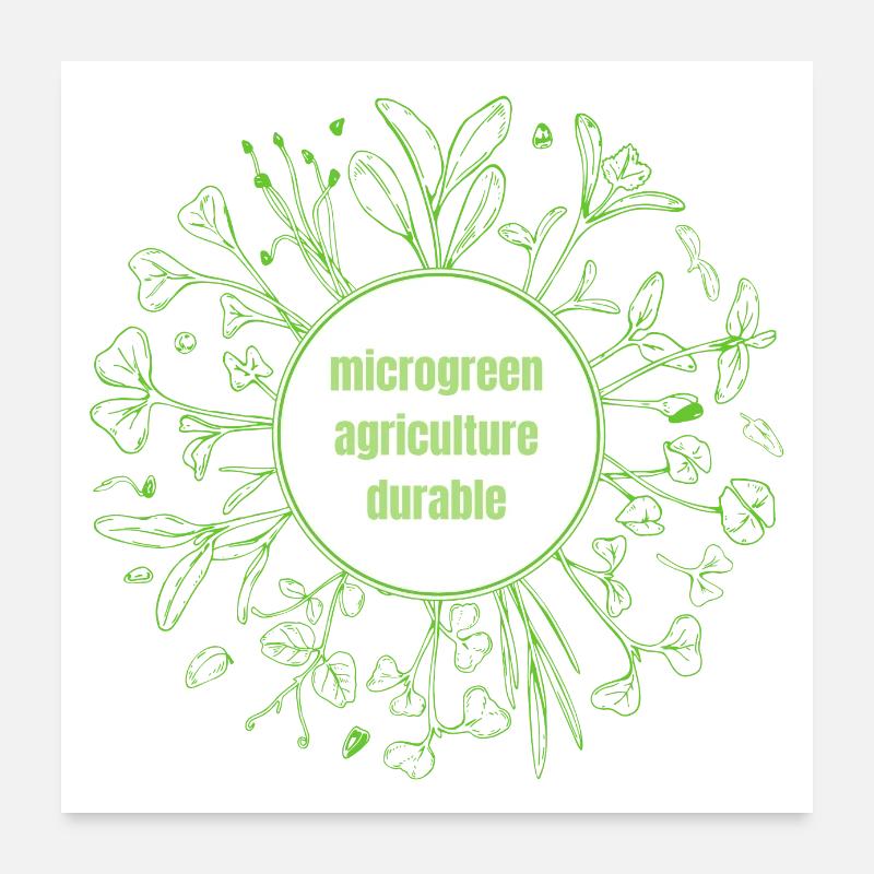Microgreen agriculture durable - Poster 60 x 60 cm - blanc
