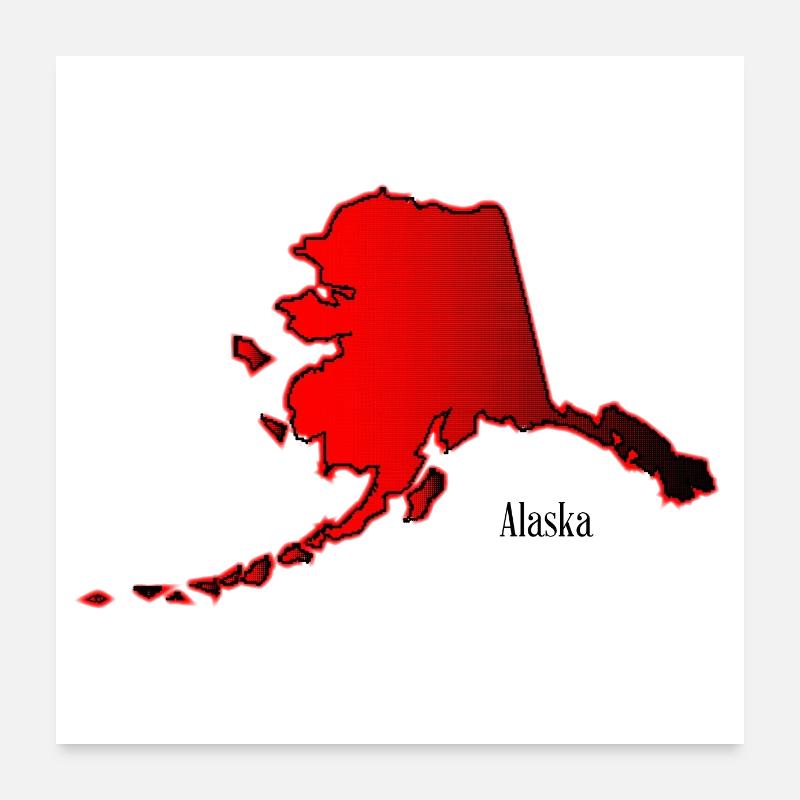 Alaska In Halftone Poster 24" x 24" (60x60 cm)
