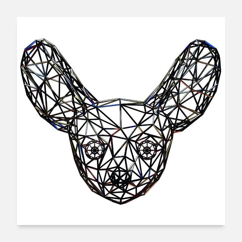 Geometric Fennec Fox Poster 24" x 24" (60x60 cm)