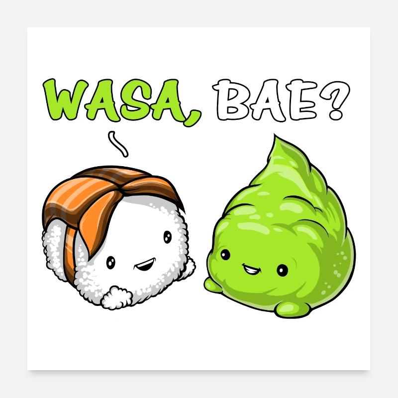 Sushi Wasabi Wasa Bae Poster 60 x 60 cm