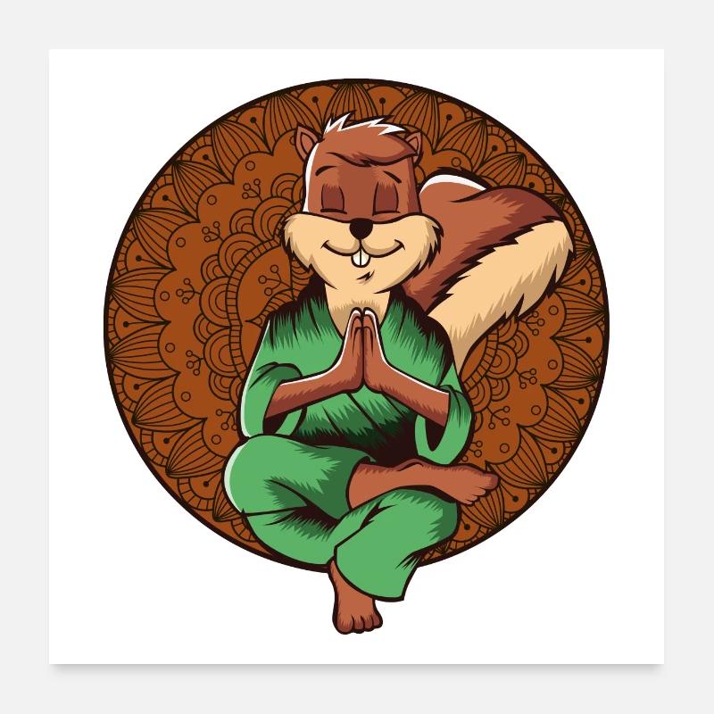 Eichhörnchen-Zen-Meditation Poster 60x60 cm