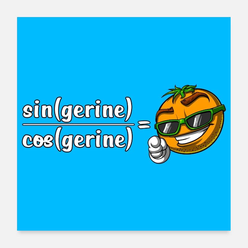 Math Algebra Mandarine Witz Poster 60x60 cm