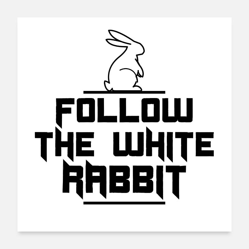 follow the white rabbit !! Poster 24" x 24" (60x60 cm)