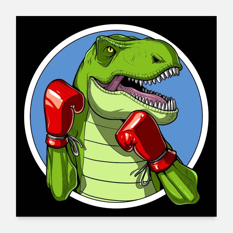 T-Rex Dinosaurier Boxen Poster 60x60 cm