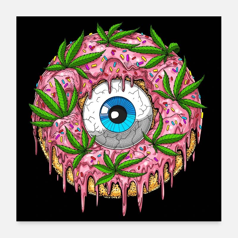 Donut psychédélique Poster 60 x 60 cm