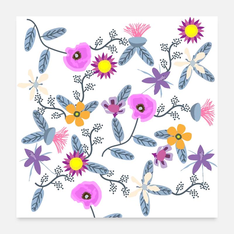 Mohnblüte Wildblumen Blüte Blumenkunst Poster 60x60 cm