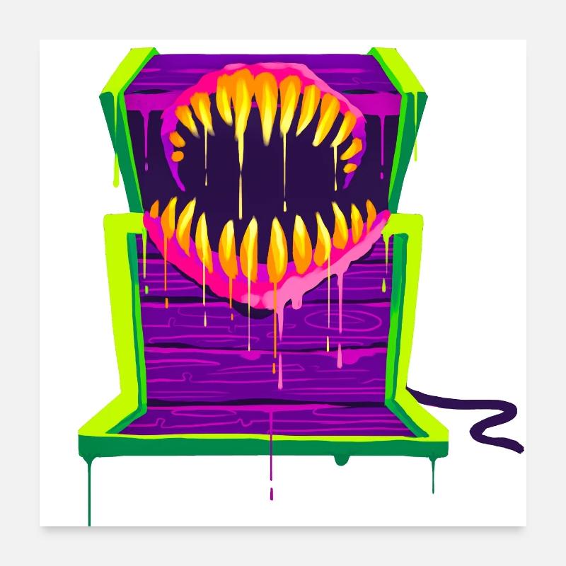 Un beau et drôle Mimic Monster Design Poster 60 x 60 cm