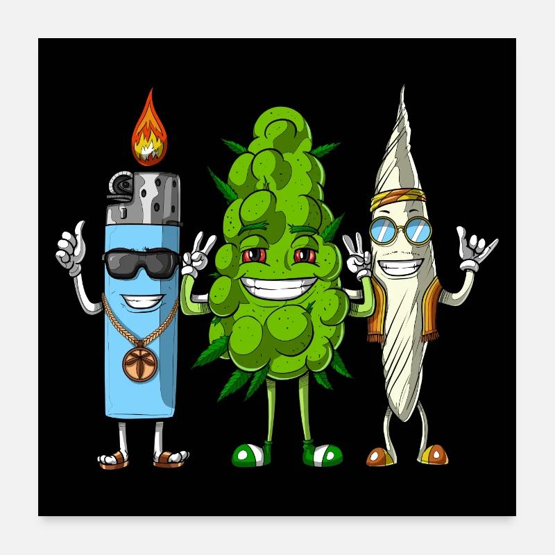 Weed Bud Joint Lighter Poster 24" x 24" (60x60 cm)
