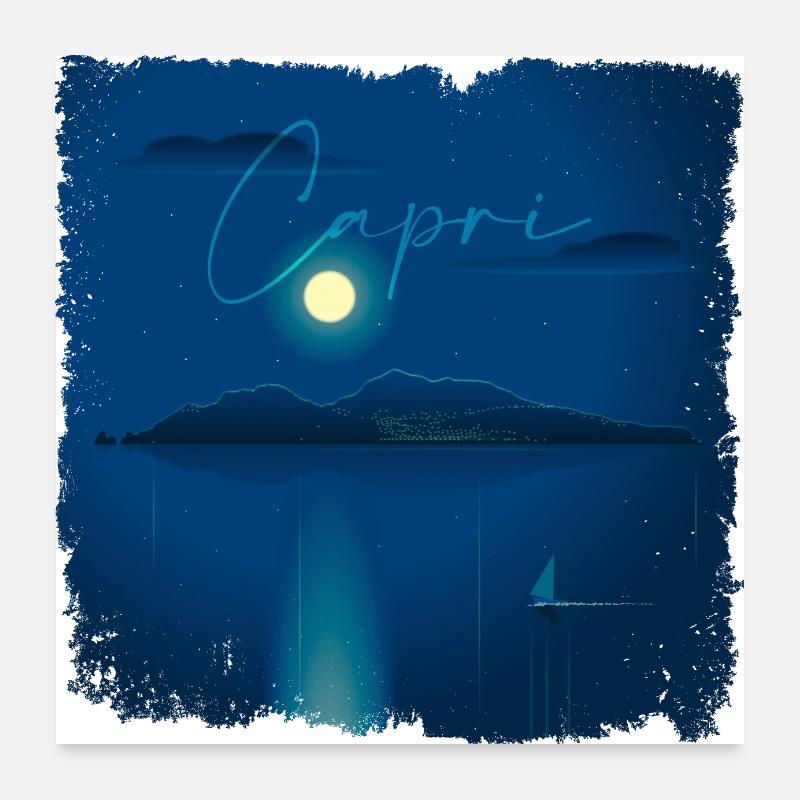 Capri by night Poster 24" x 24" (60x60 cm)