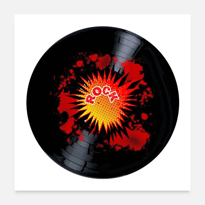 Eksploderende rock lang spilleplade Poster 60x60 cm