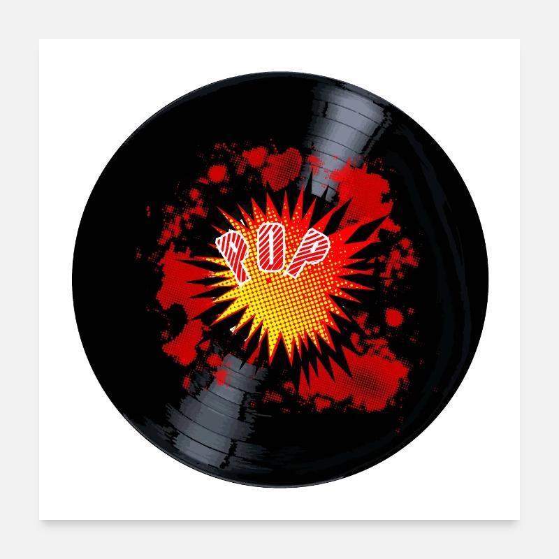 Exploding Pop Music Long Playing Record Poster 60 x 60 cm