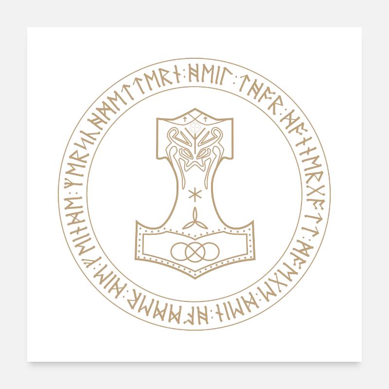 Mjölnir - Poster 24" x 24" (60x60 cm) - white