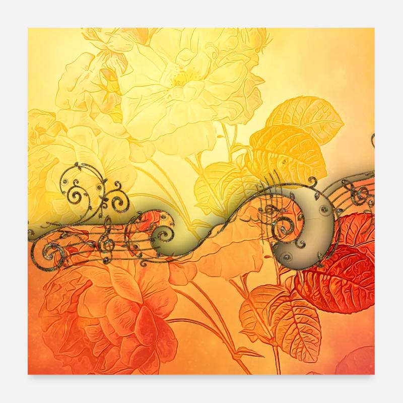 Elegant roses with key notes Poster 24" x 24" (60x60 cm)