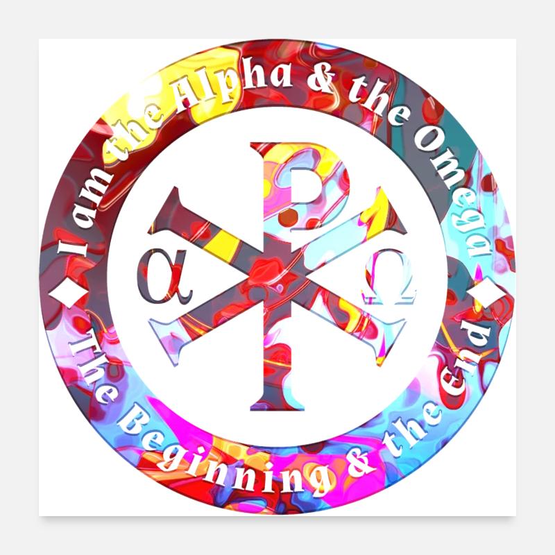 Symbol beginning end Alpha Omega God Christian Poster 24" x 24" (60x60 cm)