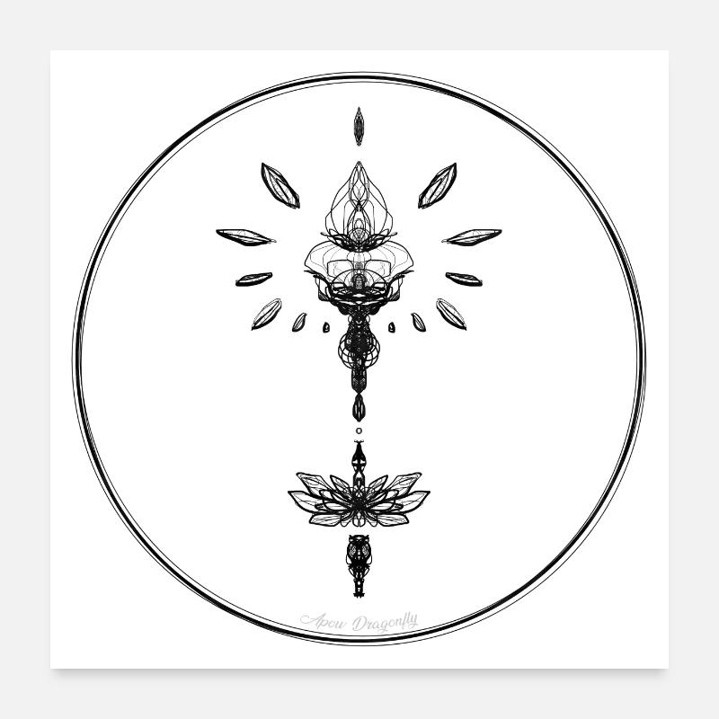 Mystique Collection ~ black tatoo ~ n°7 Poster 24" x 24" (60x60 cm)