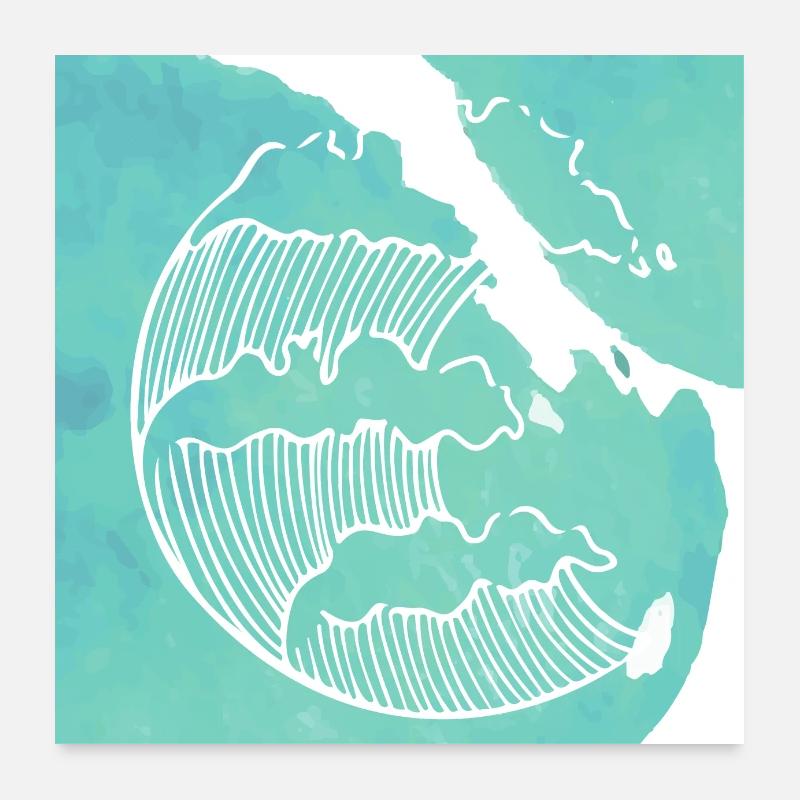 Onda dell'oceano Poster 60x60 cm