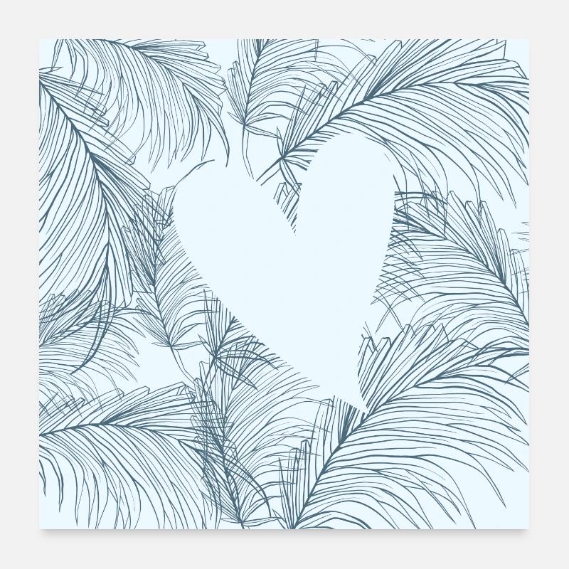 Herzblätter Poster 60x60 cm