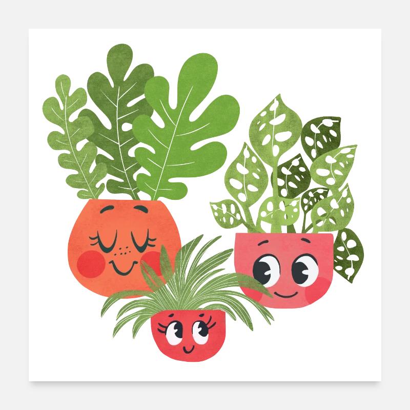 Happy Plants Poster 60x60 cm