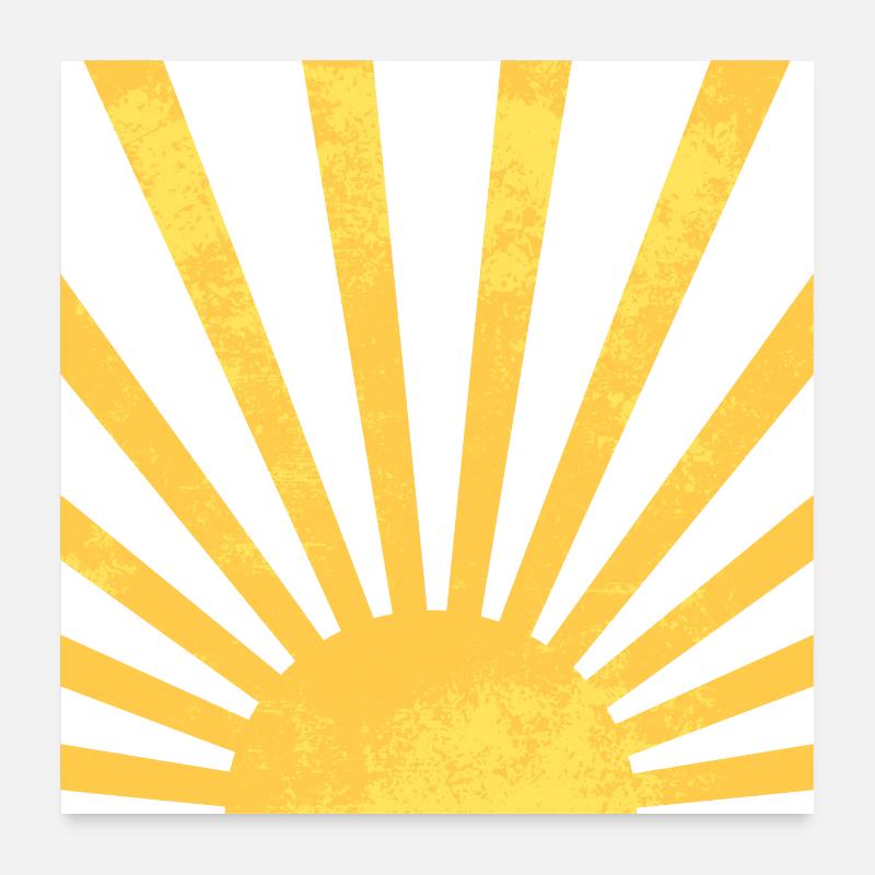Minimalist Retro Summer Sun Rays Poster 24" x 24" (60x60 cm)