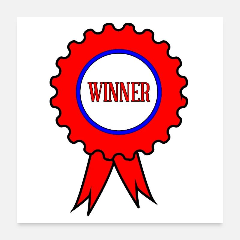 Gagnant Rosette Rouge Poster 60 x 60 cm