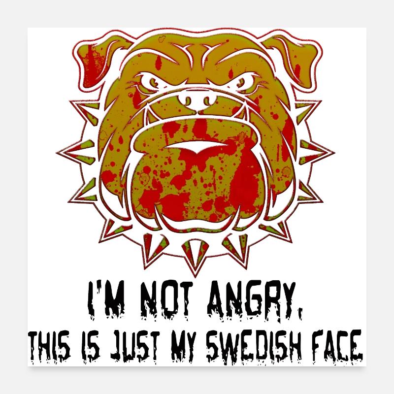 Angry face face angry Swedish Swedish dog Poster 24" x 24" (60x60 cm)
