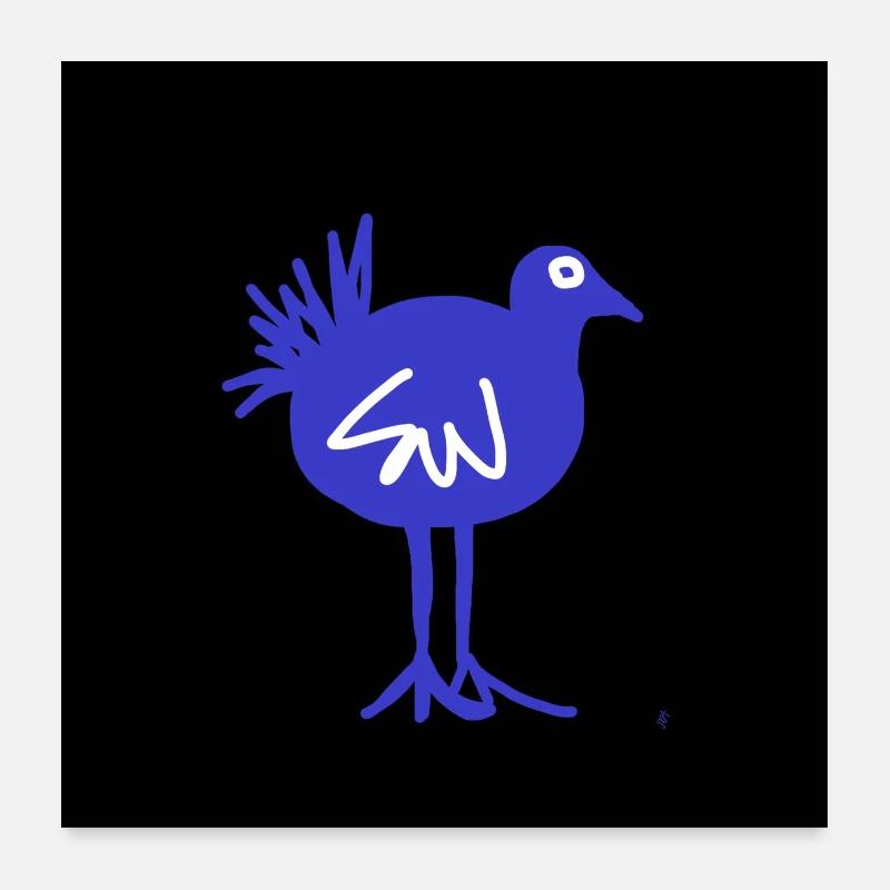 Blue Bird Poster 24" x 24" (60x60 cm)