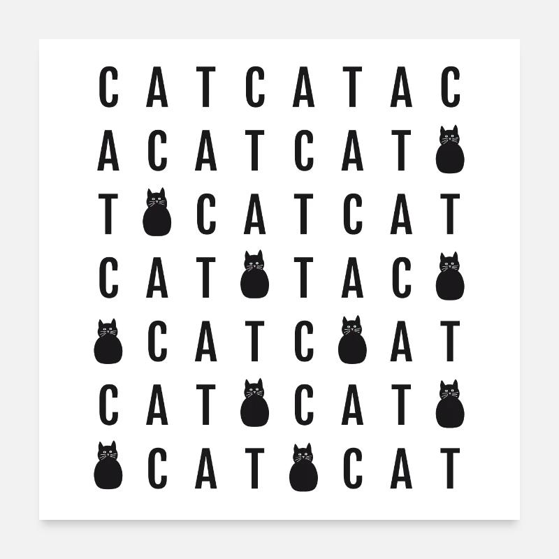 Design der Kat-Wort-Suche Poster 60x60 cm