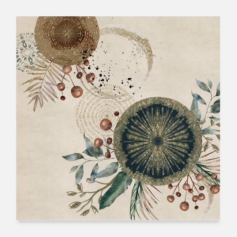 Green Art Deco 2 Poster 24" x 24" (60x60 cm)