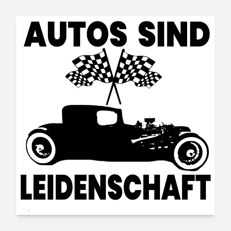 Auto - Poster 60x60 cm - Weiß