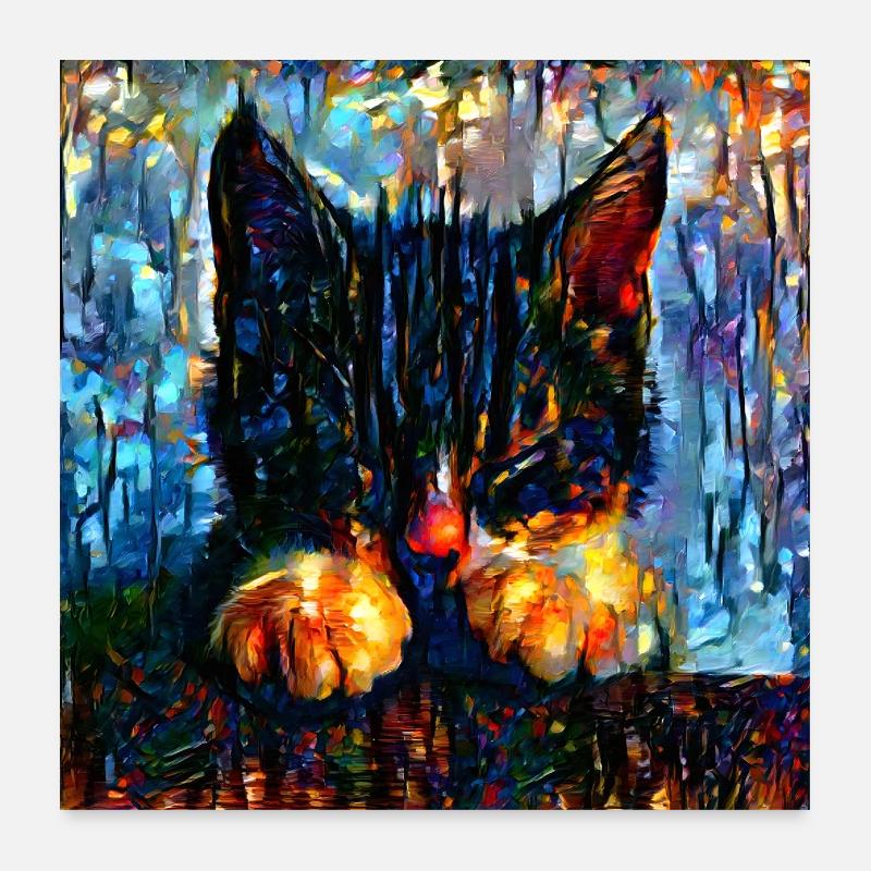 Art chat, chaton Poster 60 x 60 cm