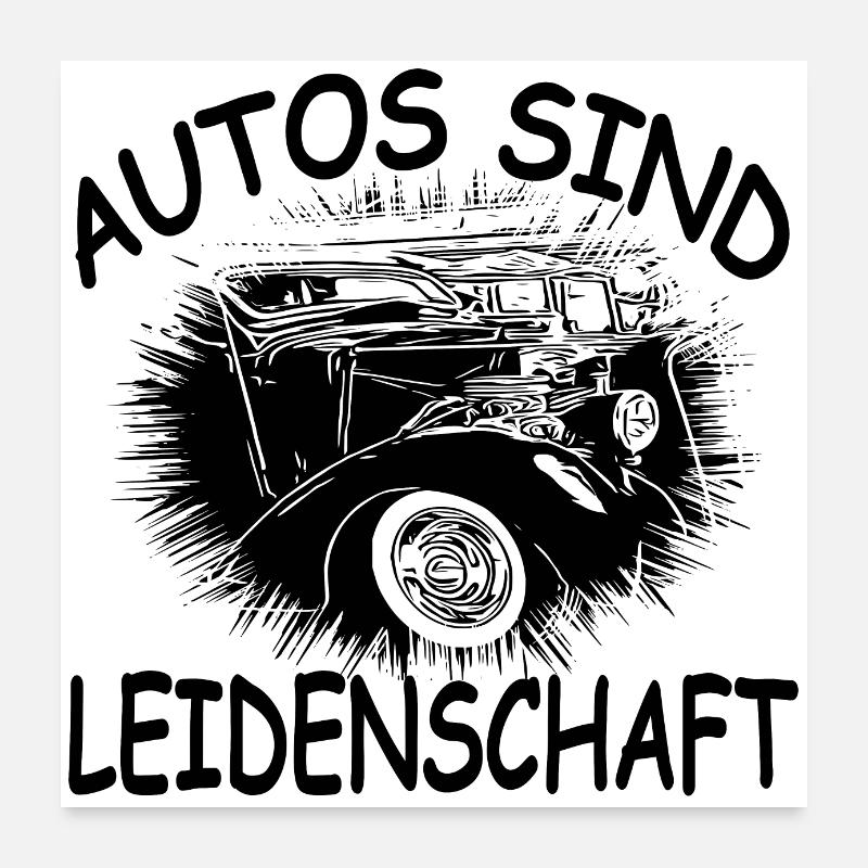 Auto - Poster 60x60 cm - Weiß