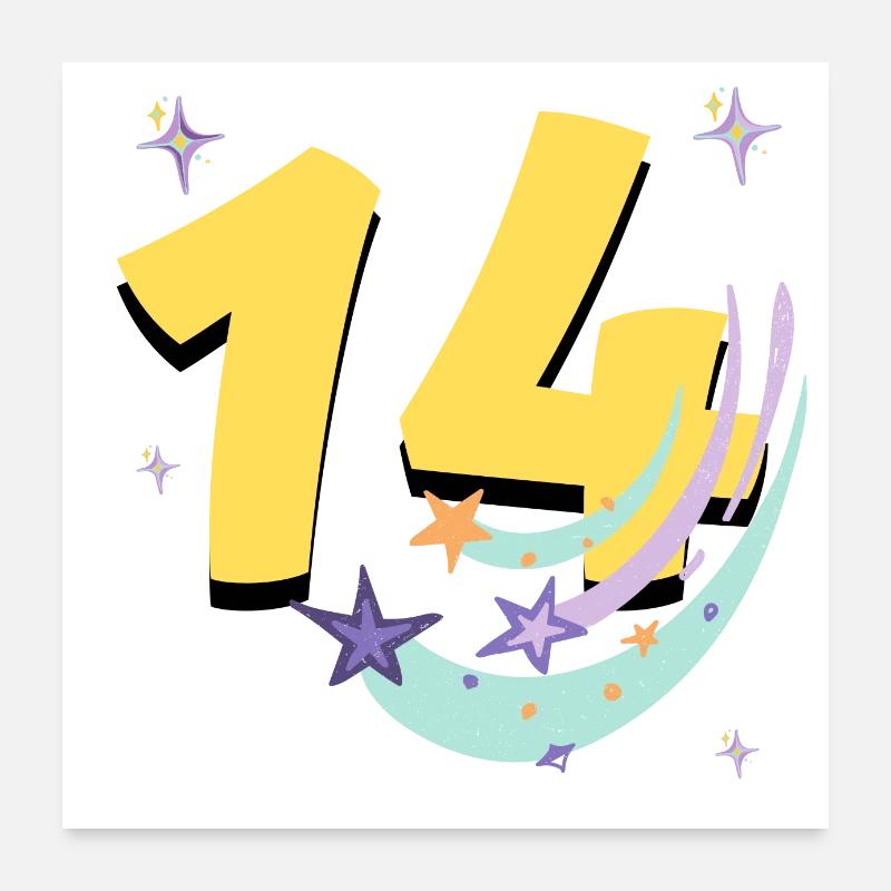 14e anniversaire (Cadeau de 14 ans) Poster 60 x 60 cm