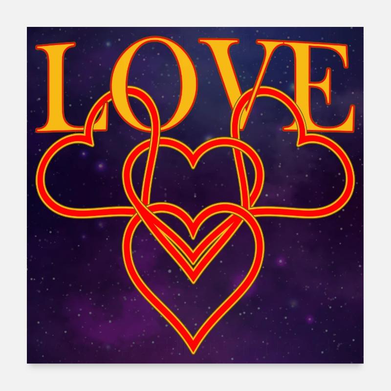 LOVE 4 Hearts - Univers Poster 60 x 60 cm