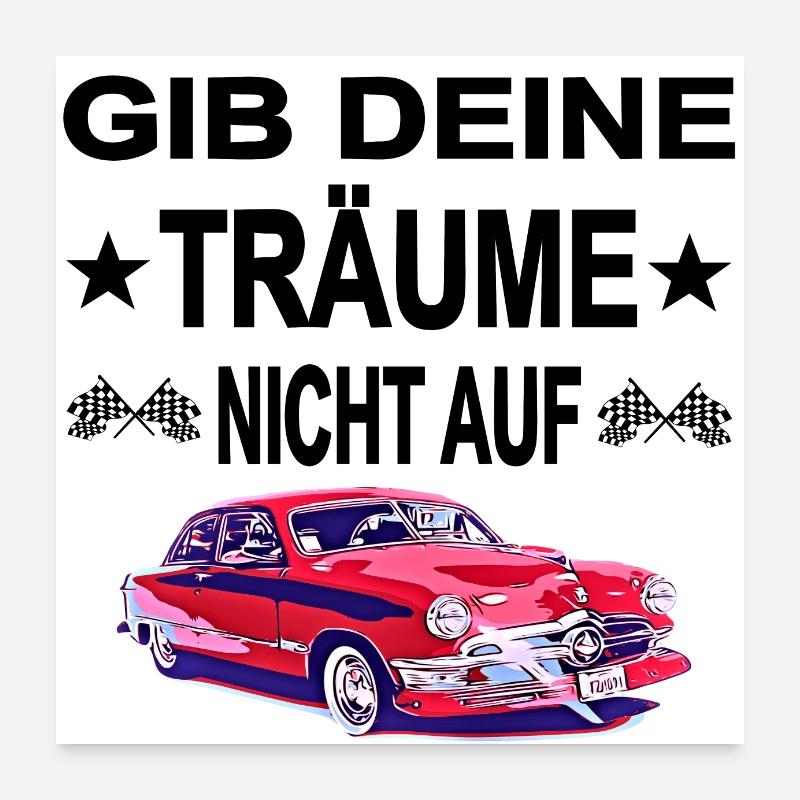 Auto - Poster 60x60 cm - Weiß