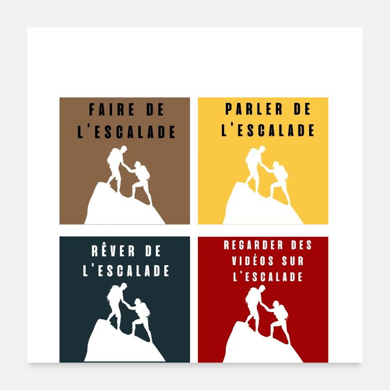 ce que je fais durant mon temps libre escalade Poster 60 x 60 cm