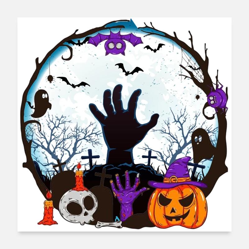 Halloween Scary Witch Horror Ghost Monster Poster 24" x 24" (60x60 cm)