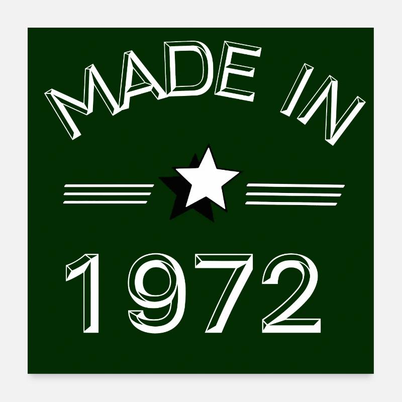 né en 1972 - Poster 60 x 60 cm - blanc