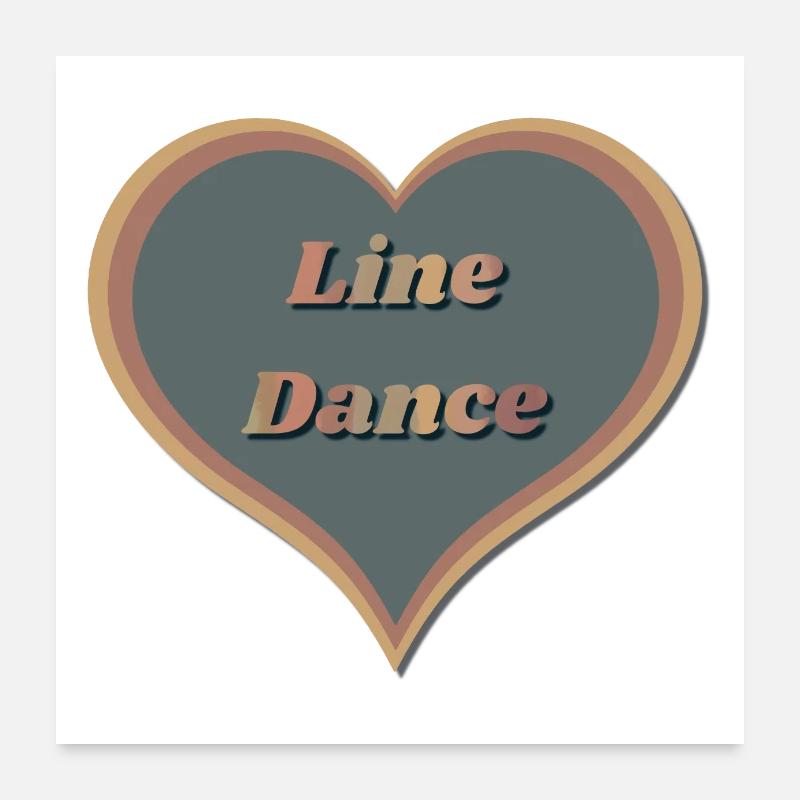 Line dance heart Poster 24" x 24" (60x60 cm)