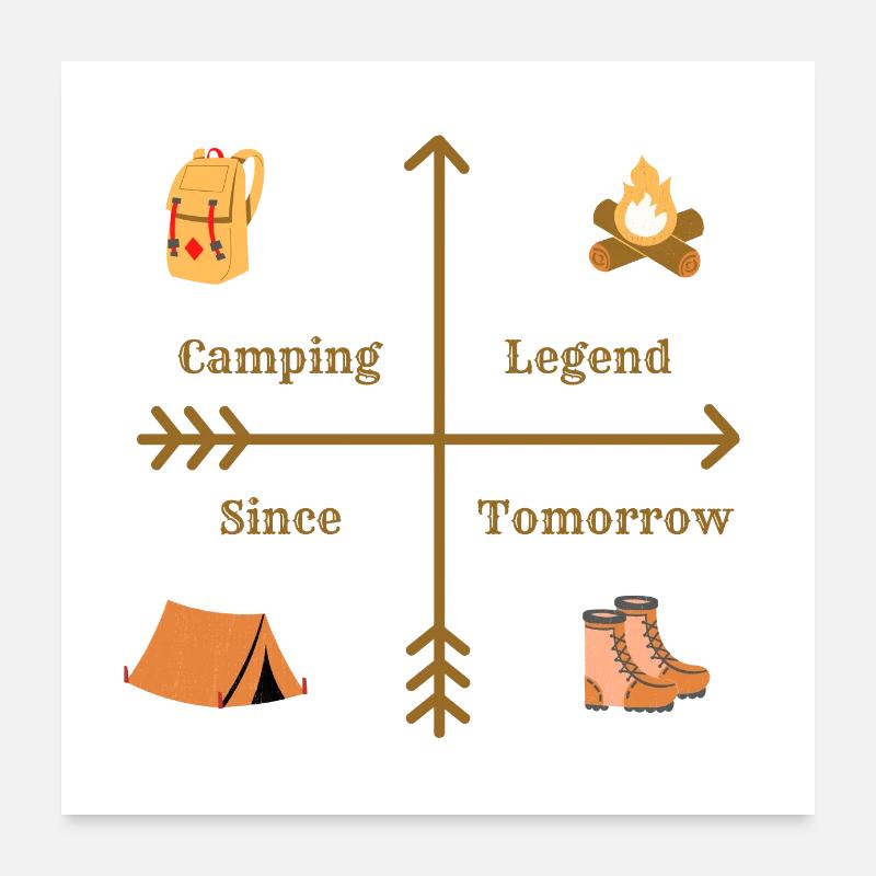 The legend of camping from tomorrow! Poster 24" x 24" (60x60 cm)