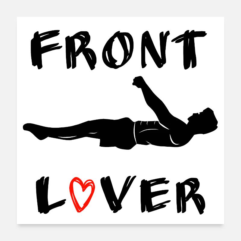Front Lover, Front Lever Calisthenics Poster 60 x 60 cm