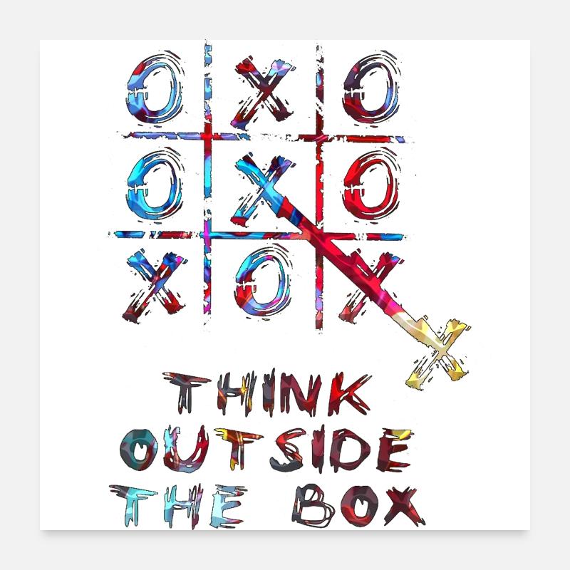 Pensez en dehors des sentiers battus pensées positives heureuses Poster 60 x 60 cm