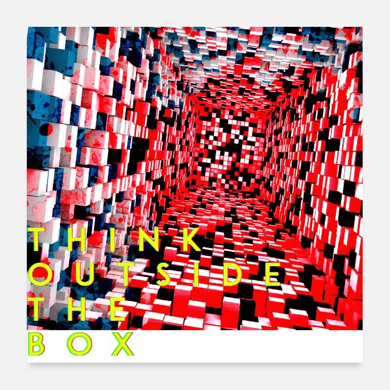 Denken Sie über den Tellerrand hinaus positive Gedanken glücklich Poster 60x60 cm