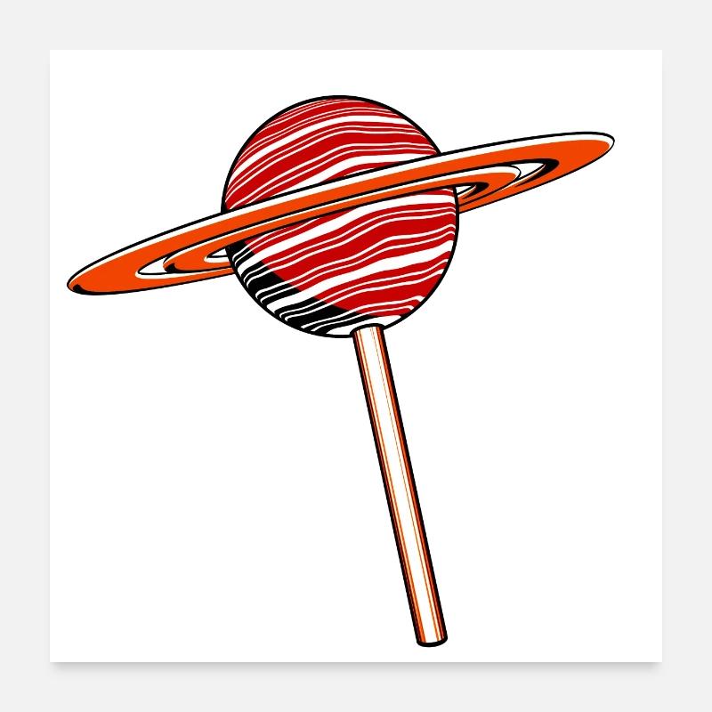 Saturne Planète Sucette Poster 60 x 60 cm