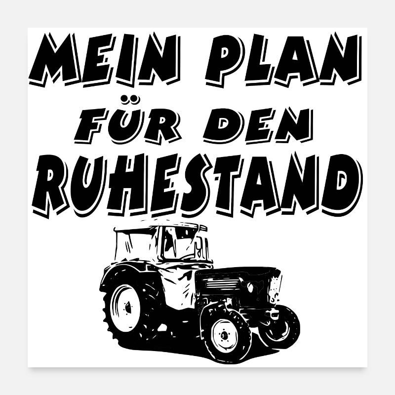 Traktor - Poster 60x60 cm - Weiß