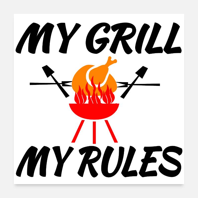 Grillen Poster 60x60 cm