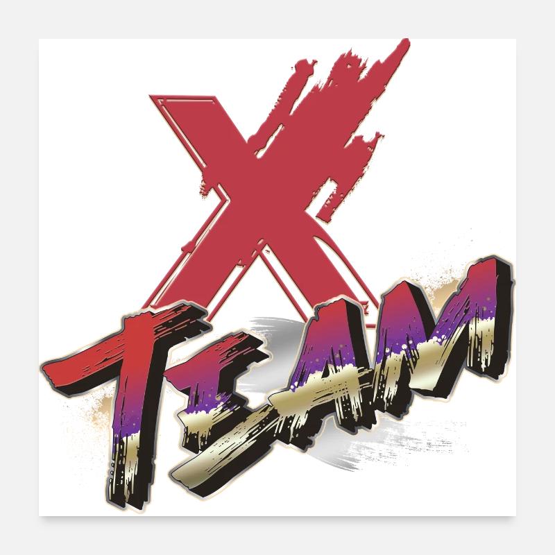 Symbol graffitti typography letter Alphabet X team Poster 24" x 24" (60x60 cm)