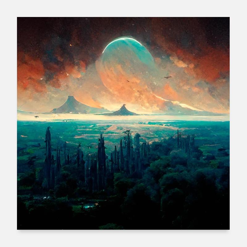 Dans un monde lointain Poster 60 x 60 cm