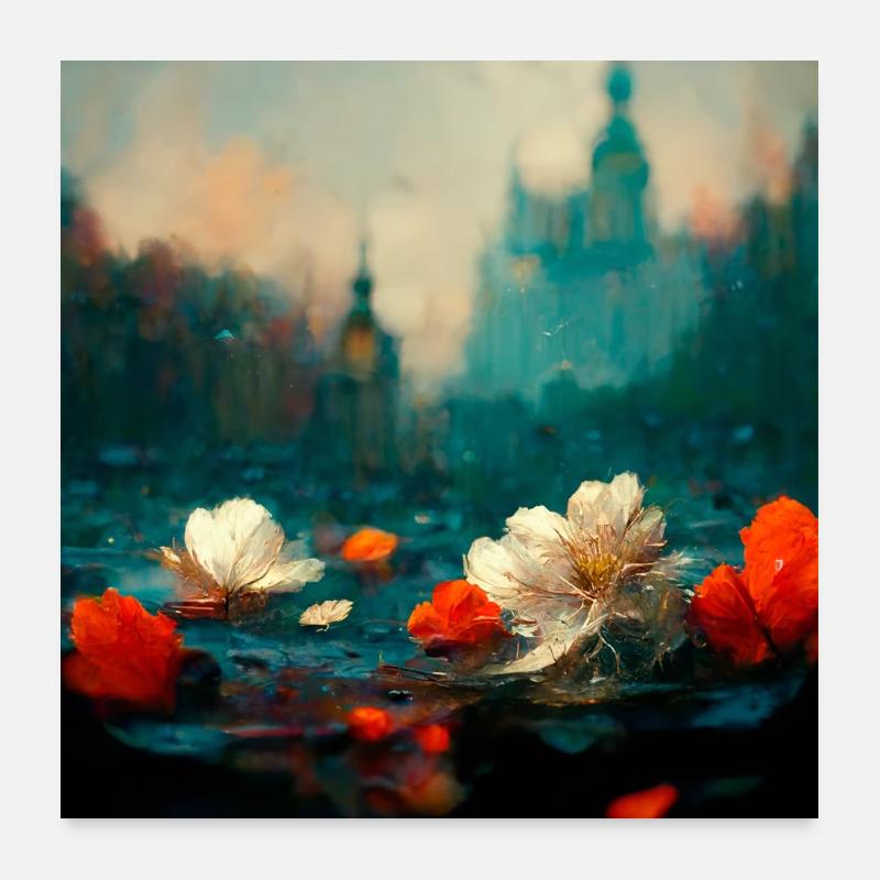 Blüten Poster 60x60 cm