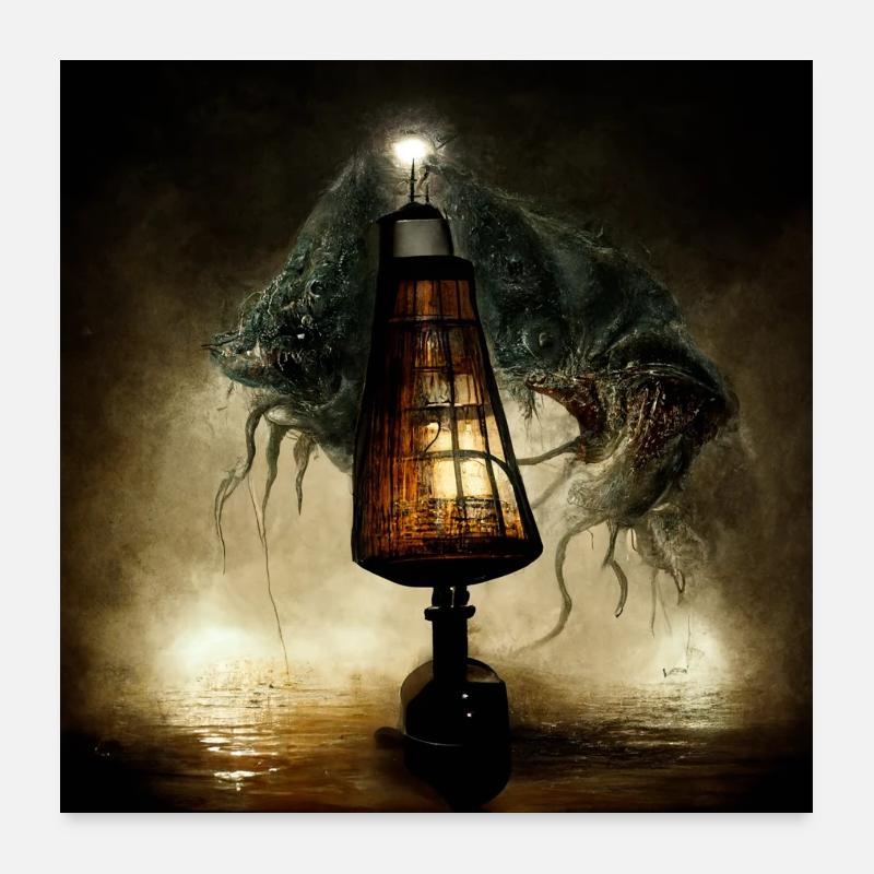 Monster Lampe Poster 60x60 cm